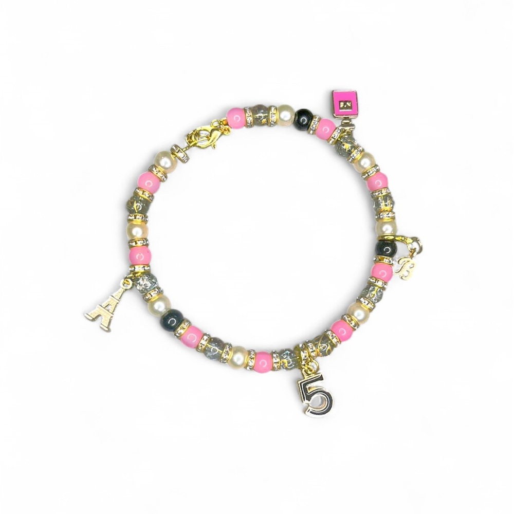 Pink Paris Charm Bracelet | Eiffel Tower | Handmade Boutique Jewelry